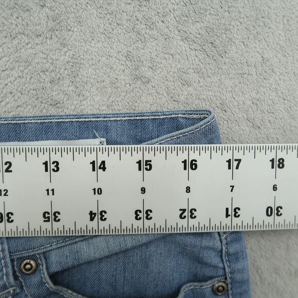 VGS Jeans Women's 10 Blue Mid-Rise Roll Up Skinny Denim 26" Inseam Distressed - Picture 2 of 15